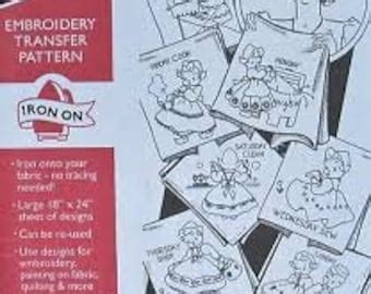 Nursery Rhymes Aunt Martha S Vintage Embroidery Hot Iron Transfer Pattern Etsy