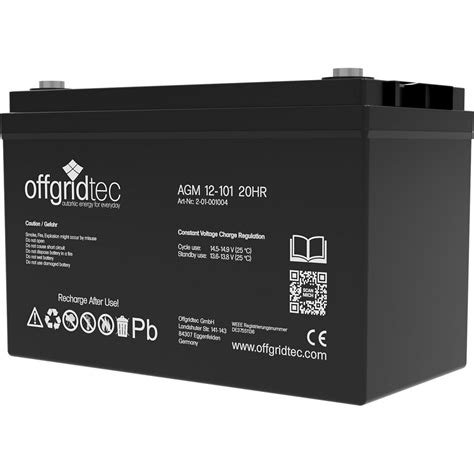 12 Volt 100Ah Batterie in AGM-Qualität von Offgridtec
