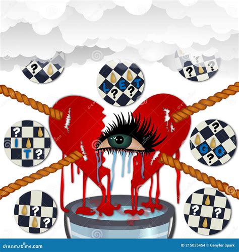 Crying Buckets of Tears with a Broken Bleeding Heart Being Pulled in