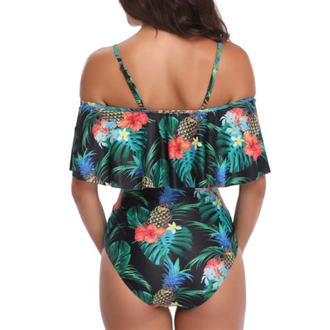 Two Piece Off Shoulder Bikini High Waist Flounce Swimsuit For Women GOTITA BRANDS