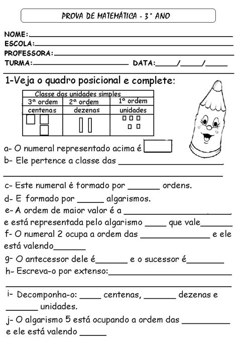Provas Para 3 Ano