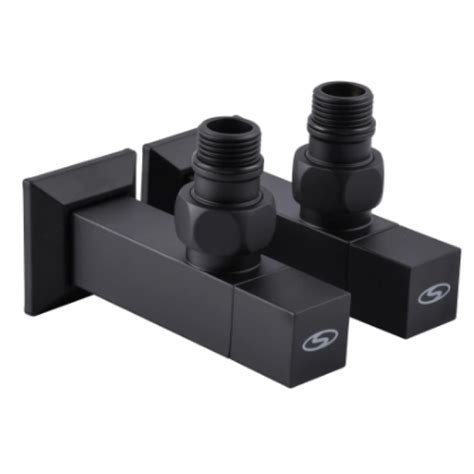 Кран для полотенцесушителя угловой удлиненный SOLOMON CUBE BLACK 1/2"х1 ...