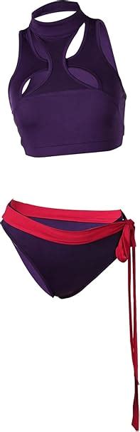 Amazon Hahomin Womens Psylocke Cosplay Swimsuit Superhero Legend Costume Bikini Bodysuit