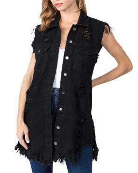 Ripped Denim Vest Sassy2