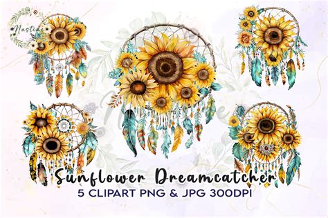 Sunflower Dreamcatcher Watercolor Graphic By Nastine Creative Fabrica