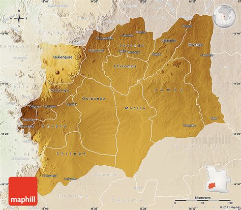 Physical Map Of Huila Lighten