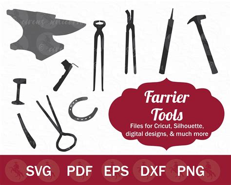 Farrier Tools Svg And Png Bundle Horse Farrier Svg Bundle Farrier Clip