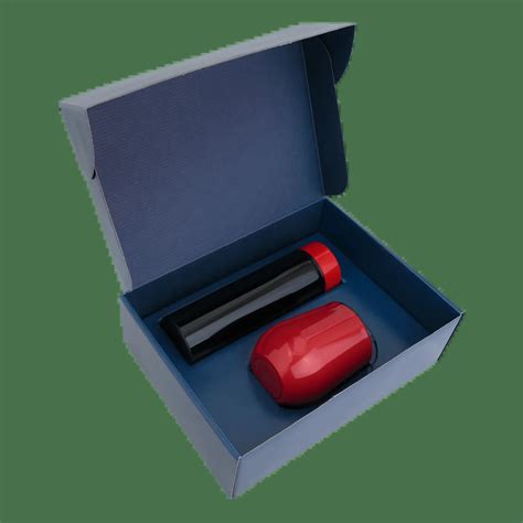 Набор Cofer Hot Box Duo CB Blue термос кофер черный красный купить с логотипом на заказ в