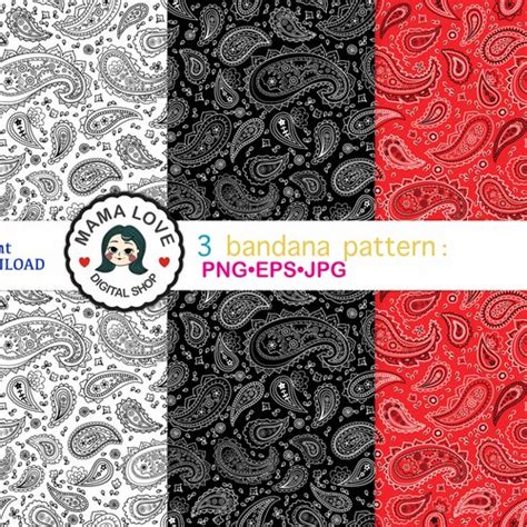 2 Colour Seamless Bandana Pattern SVG PNG Transparent Etsy