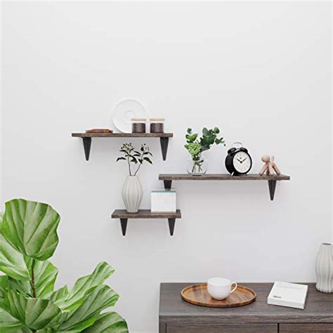 Bamfox Floating Shelves Wall Mounted Set Of Rustic Bamboo Wall