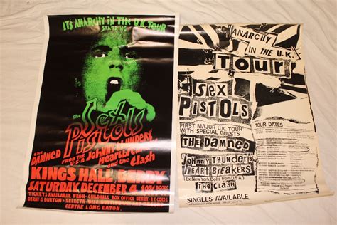 Two 1980 S Tour Posters Featuring The Sex Pistols The Clash The