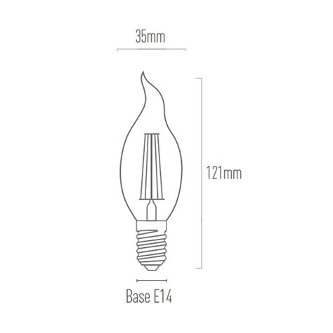 Lampada Filamento Led Vela Chama Ambar W K E Bivolt Brs Led