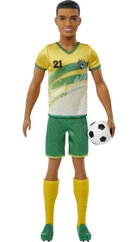 Barbie Soccer Ken Doll Dressed In Cleats Colorful 21 Uniform And Tall