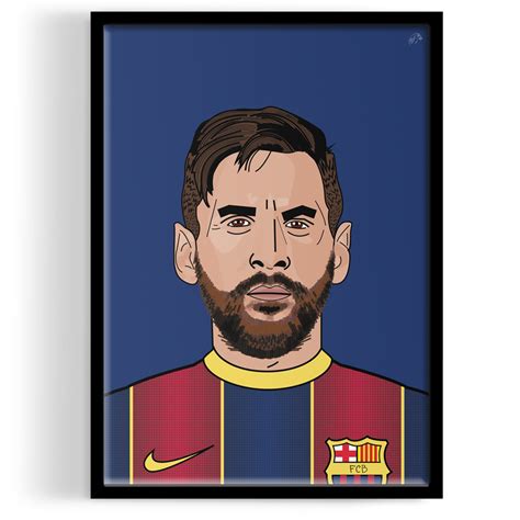 lionel messi portrait art print tcrowe