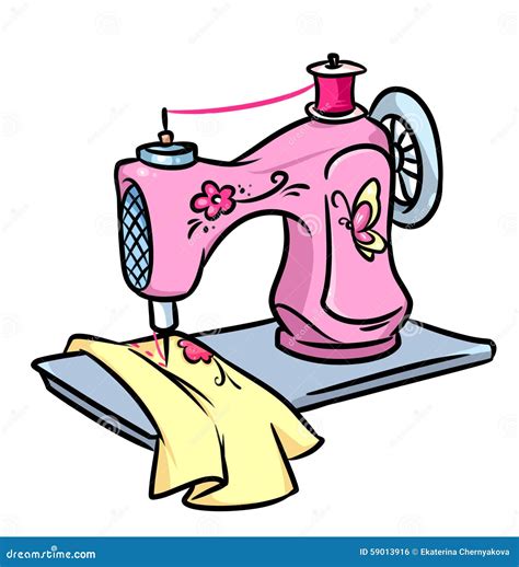 Sewing Machine Retro Sketch Tailoring Vintage Vector Illustration