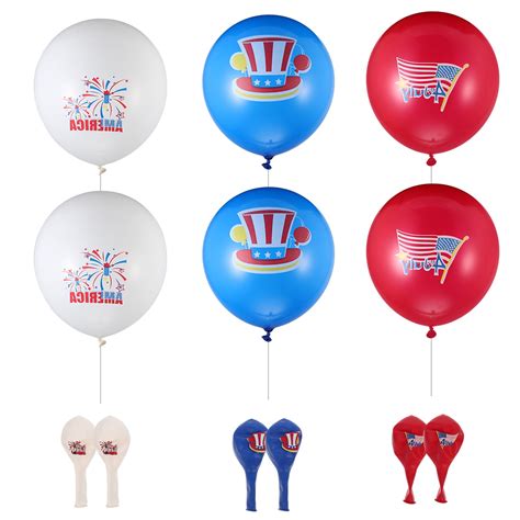 60 Pcs Independence Day Balloon White Balloons Party Decorations Scene