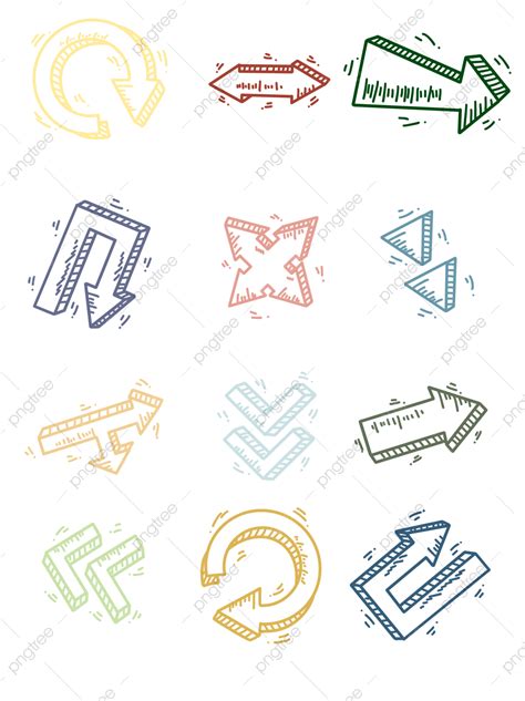 Hand Drawn Arrows Png Transparent Vector Green Hand Drawn Line Arrow