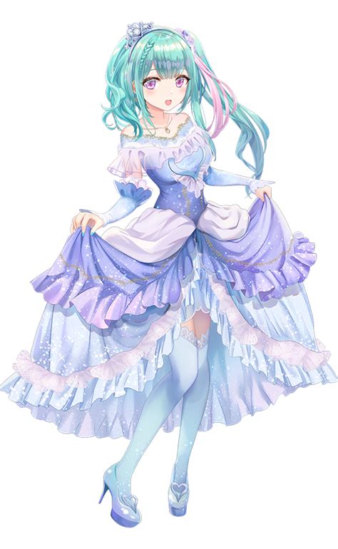 Safebooru 1girl Aqua Hair Blue Dress Blush Dress Full Body High Heels