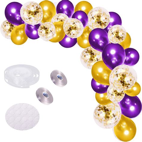 Diy Balloon Arch Garland Kit 121pcs 18inch Gold And Purple