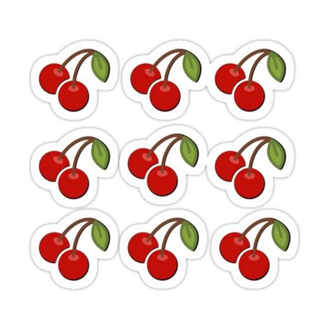 Playful Cherries Pattern Sticker By Trs35