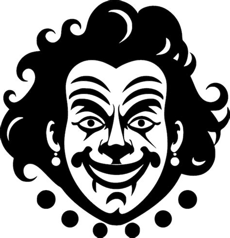 Premium Vector Clown Black And White Isolated Icon Vector Illustration