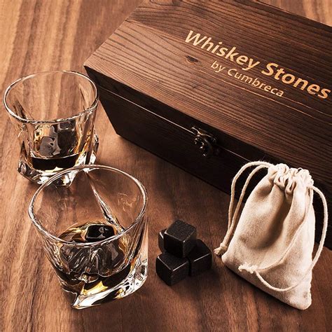 China Whiskey Stones T Set 8 Granite Chilling Whisky Rocks Crystal