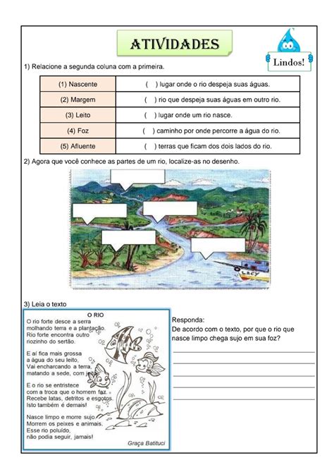 Questões Sobre Hidrografia - Atividades Sobre Hidrografia 4 Ano - NAZAEDU