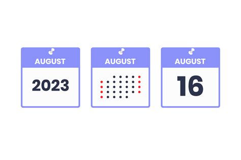 August 16 calendar design icon. 2023 calendar schedule, appointment, important date concept ...