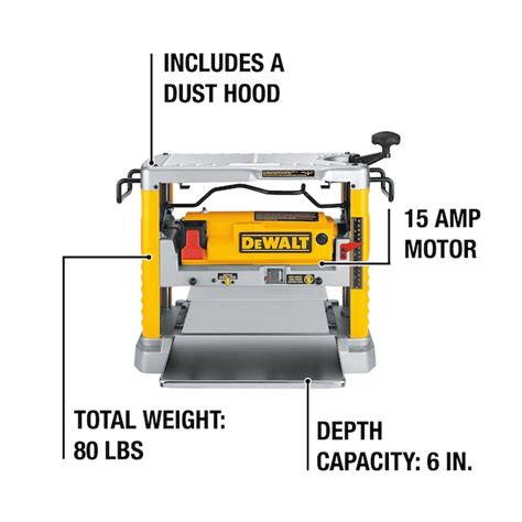 Dewalt 12 5 In W 15 Amp Benchtop Planer In The Planers Department At