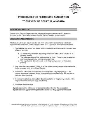 Fillable Online PROCEDURE FOR PETITIONING ANNEXATION TO THE CITY OF Fax