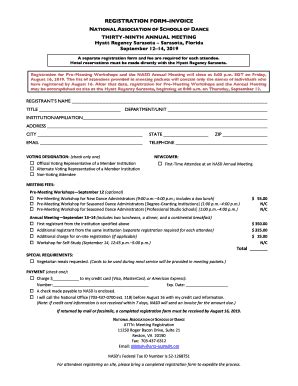 Fillable Online Nasd Arts Accredit D 2019 AM Registration Form 04 15