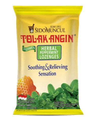 Sidomuncul Permen Tolak Angin Original Herbal Peppermint Lonzenges