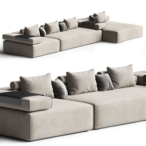 Cinder Block Modular Sofa Combination 1 2 3d Model Cgtrader