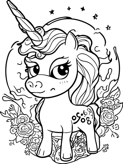 Картинки для раскрашивания "Единорог" для детей | Премиум векторы