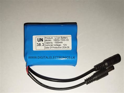12V 1500mAh Rechargeable LiPo Battery – Digitalelectronics.lk