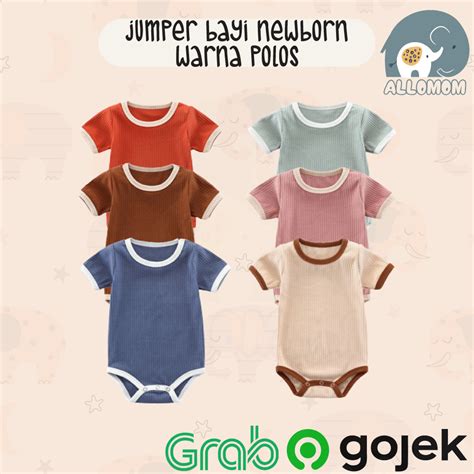 Jual Jumper Newborn Polos Kancing Segitiga Premium Baby Bayi Katun