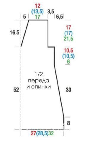 Разноцветная туника без рукавов схема спицами » Люблю Вязать