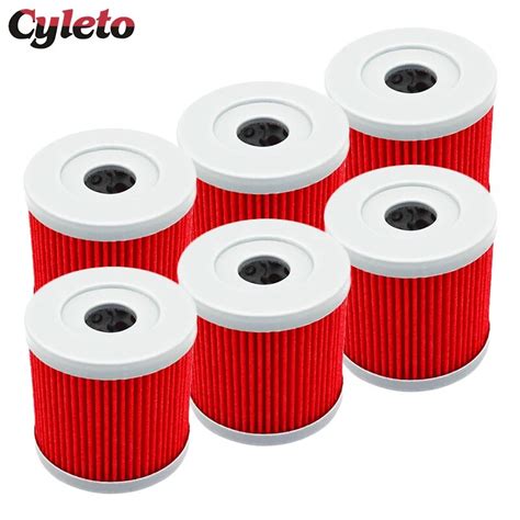 2 4 6 Pcs Cyleto Motorcycle Parts Oil Filter For Arctic Cat DVX400 2004