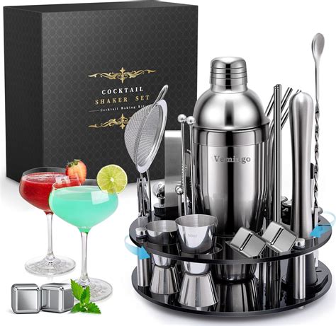 BARMINGO Edelstahl Cocktail Set 11tlg 700 Ml Cocktail Shaker Set