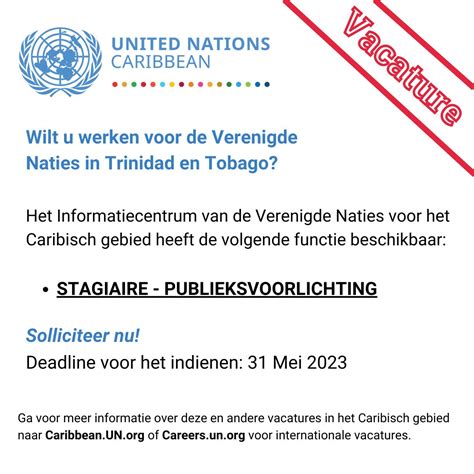 United Nations Caribbean On Twitter Stagiaire Mogelijkheid Bij