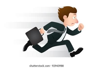 Businessman Running His Briefcase Stock Vector Royalty Free