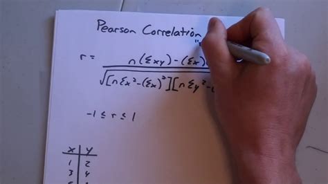 Calculating The Pearson Correlation Coefficient Made Easy Youtube