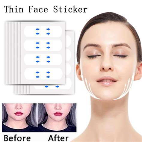 Tingml 40 шт./компл. наклейки для подтяжки лица невидимая тонкая V ...