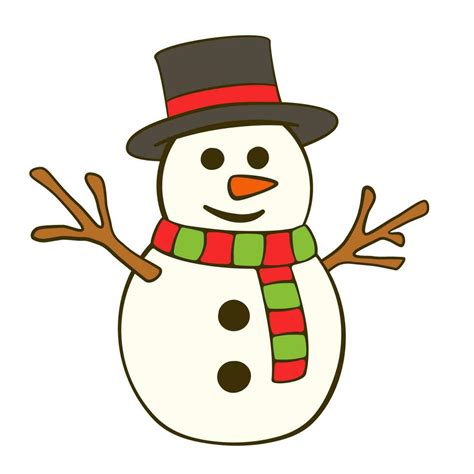 Snowman Cartoon Vector Illustration Vector Art At Vecteezy