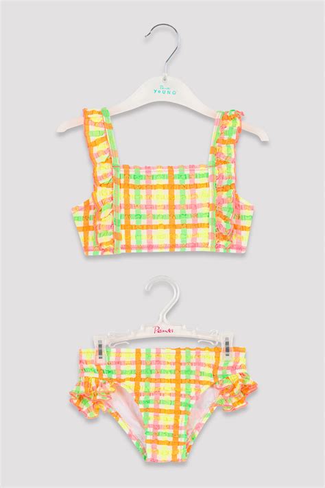 Multi Color Set Bikini Fetițe Neon Gingham Andeau PLBHMW0T22IYMIX3 4 Penti Romania
