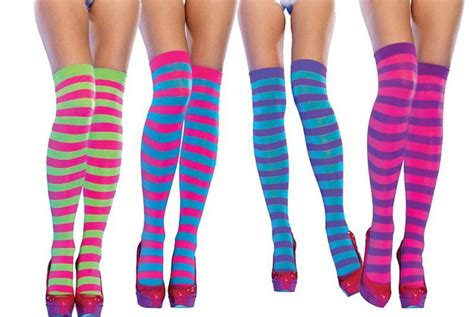 Lime Green And Neon Pink Striped Socks Green And Pink Otk Stripe Socks Neon Striped Acrylic