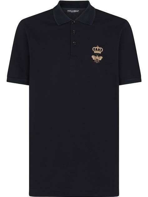 Dolce And Gabbana Embroidered Piqué Polo Shirt Farfetch