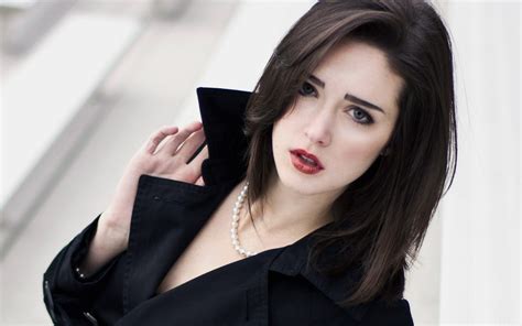 Jacket Women Brunette Pearl Necklace Wallpapers HD Desktop And Mobile Backgrounds