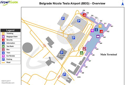 Belgrade Belgrade Nikola Tesla Beg Airport Terminal Map Overview
