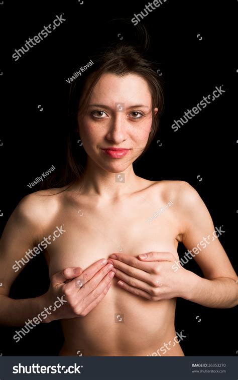 Naked Shy Girl Covering Herself Hands Stock Photo Shutterstock